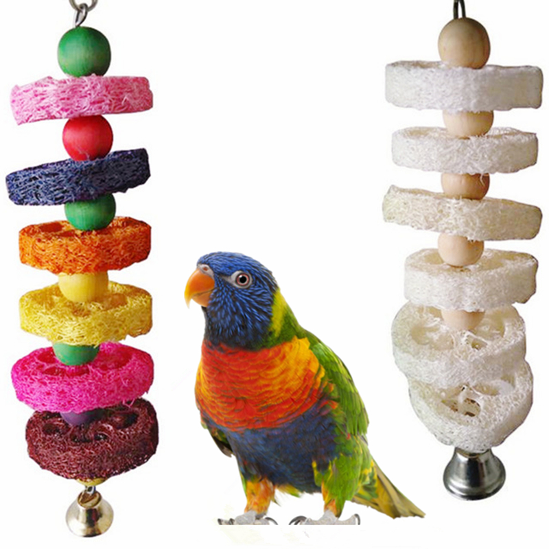 爆款鹦鹉玩具丝瓜络手抓磨牙串