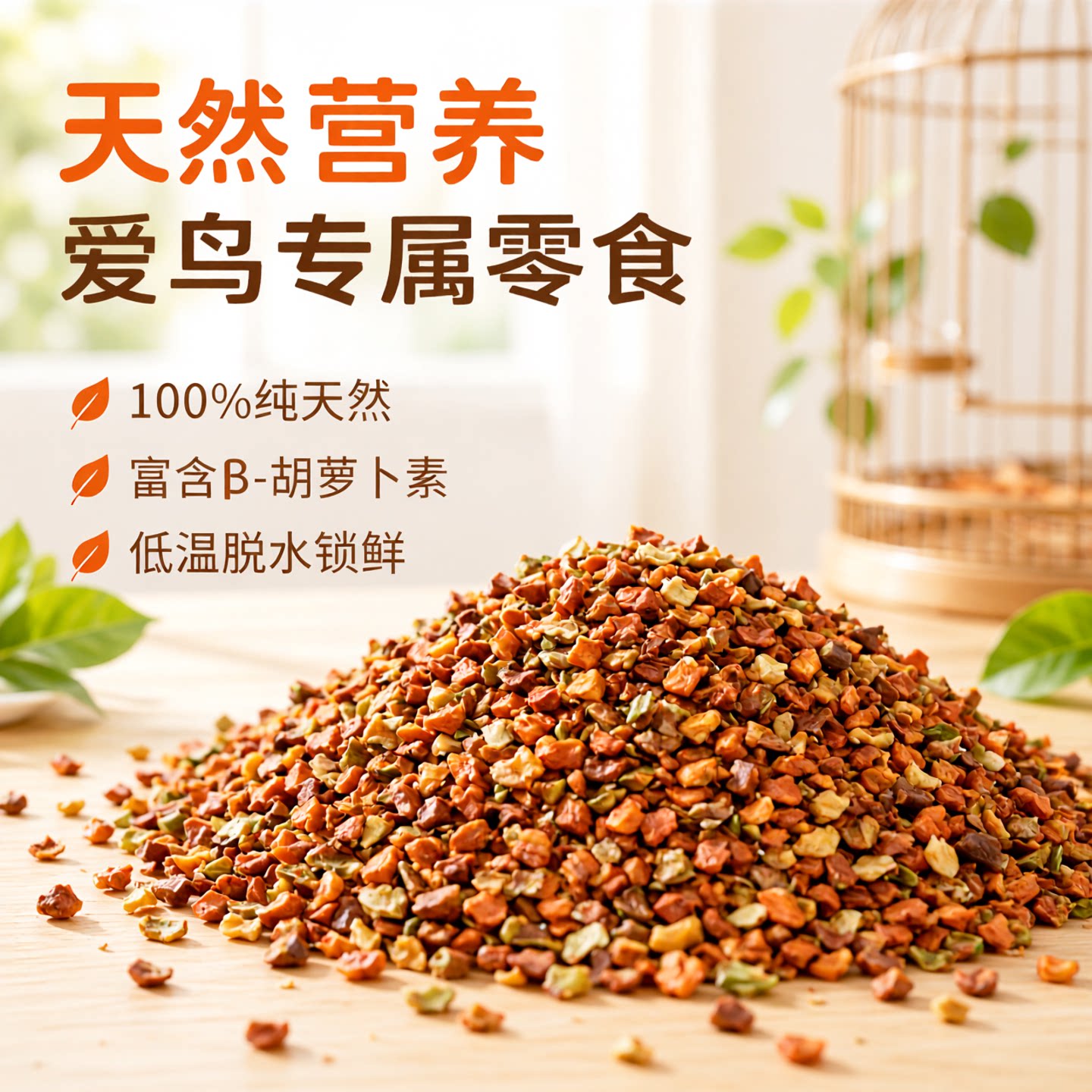 脱水南瓜粒 脱水蔬菜 南瓜干南瓜 鹦鹉果蔬饲料营养鹦鹉鸟粮 100g