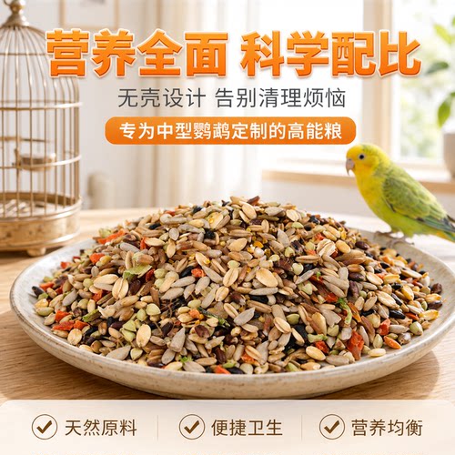 无壳中型鹦鹉混合粮方便卫生