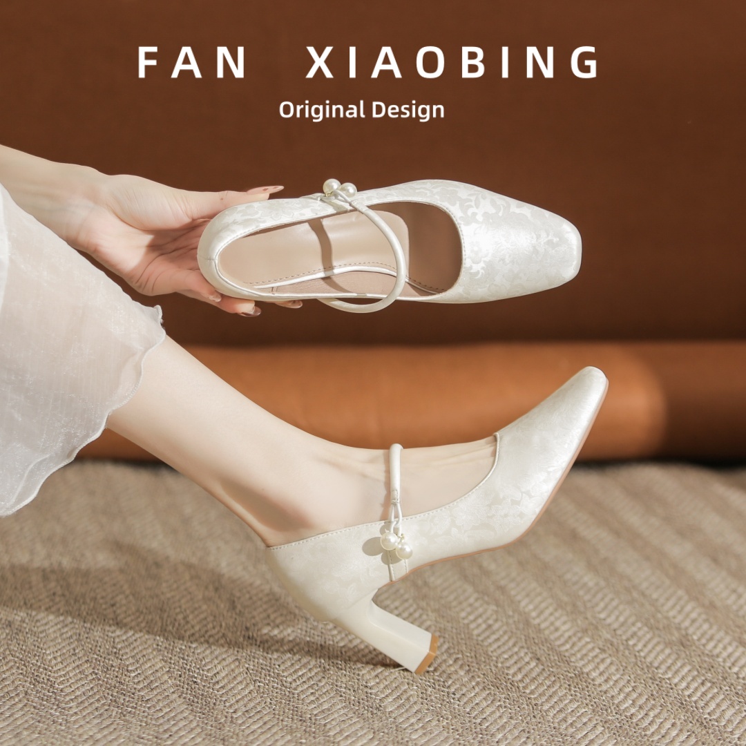 巨软~新中式国风方头玛丽珍鞋