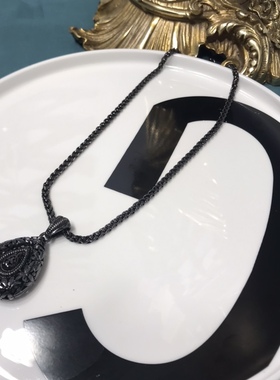 Vintage黑色镂空简约圆链短款项链