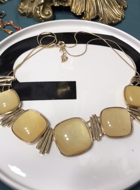 5-6满59包邮 黄色果冻项链