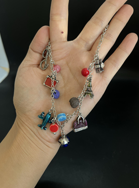 环游世界主题地球飞机地球多吊坠复古短款项链百搭小众饰品设计感