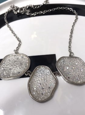 5-6满59包邮 白色龙息石项链