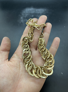 Robert rose金色不规则简约链条短款项链打标黄铜镀真金