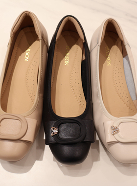 哈森女鞋 HS257910 HARSON2025年春款 中粗跟蝴蝶结 商场新品