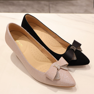 哈森女鞋 HS257907 HARSON2025年春款 细跟蝴蝶结 商场新品