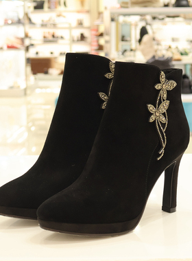 卡迪娜女鞋 KA251549 2025年冬靴中跟时装靴 商场专柜同款