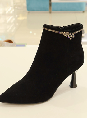 卡迪娜女鞋 KA251525 2025年冬靴中跟时装靴 商场新款