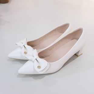 HARSON哈森女鞋 HS257138 2025年春款蝴蝶结单鞋 商场新品