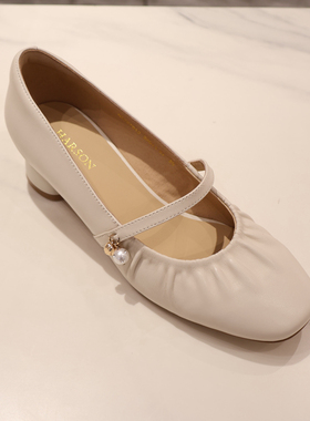 哈森女鞋 HS257912 HARSON2025年春款 中粗一字带 商场新品