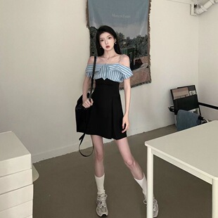 束腰高智感连衣裙降临洋气韩系IEF短款遮肚女套装2toyoung爱依服