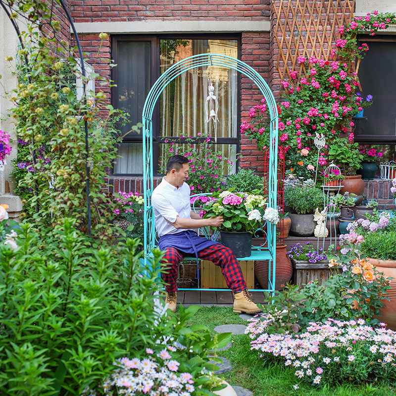 沐子哥庭院拱门座椅花架多色欧式多肉置物架花盆爬藤架做旧婚庆,家居饰品,户外/庭院摆件,淘宝优惠券,粉丝福利购,淘宝优惠卷