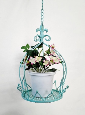 沐子哥庭院花园户外皇冠铁艺吊篮装饰垂吊花架