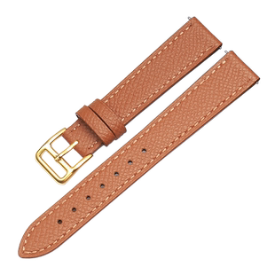 适用于爱马仕手表带女 HEURE快拆H橙色大象灰腕带掌纹真皮手表带