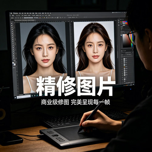 精修图片平面广告海报设计制作封面主图ps做图修图宣传单画图美工