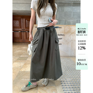 女A字松紧腰口袋工装 裙时髦必buy2026春夏新款 裙 大热工装 MLS