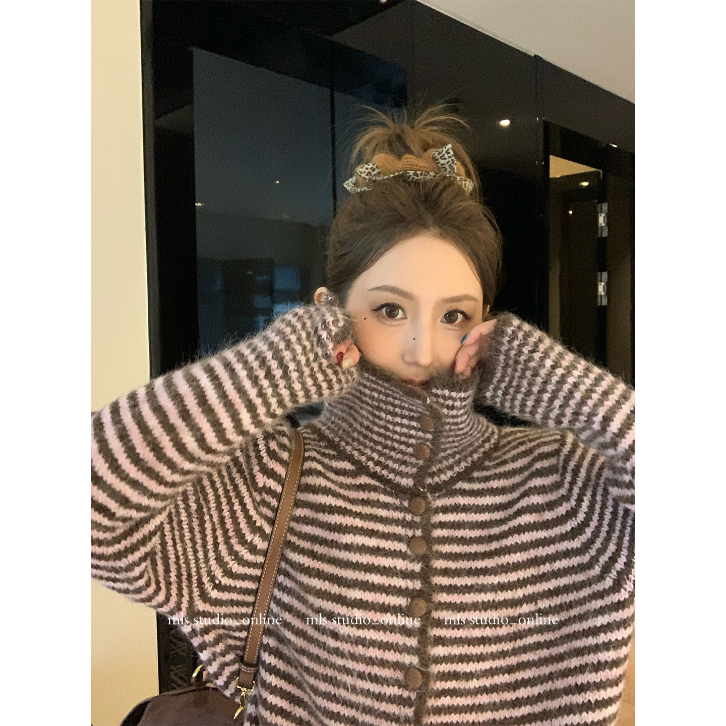 MLS 11/24 20点上新88折【条纹航线】miu系条纹 翻领撞色条纹开衫