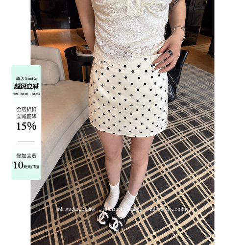 MLS 波点尤莉 韩系ins风2026夏季新款女透气波点A字显瘦半身短裙