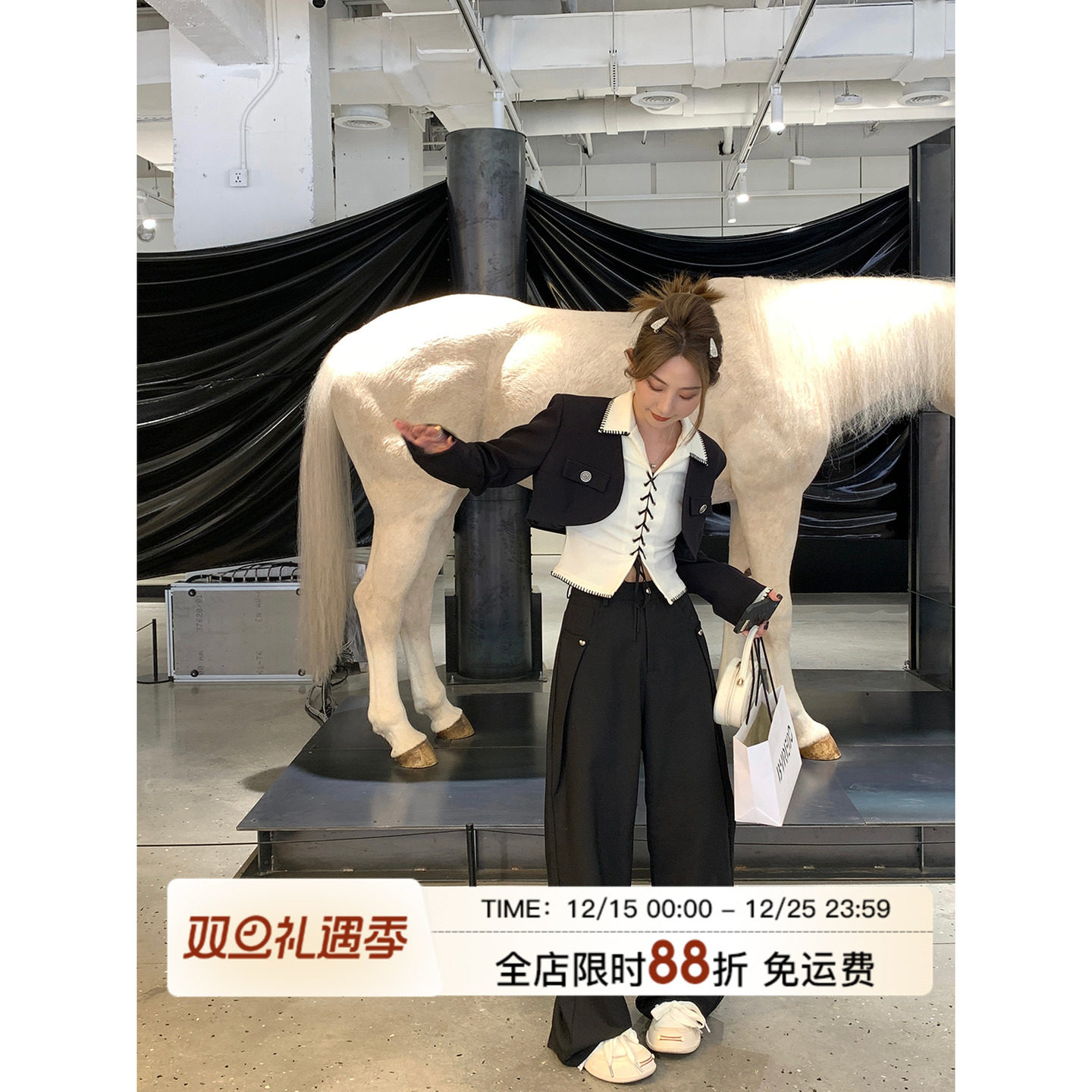 显瘦宽松休闲裤直筒裤