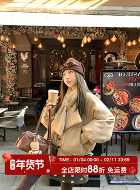 MLS 雪国战甲 2025冬季新款女90白鸭绒可拆卸围巾宽松保暖羽绒服