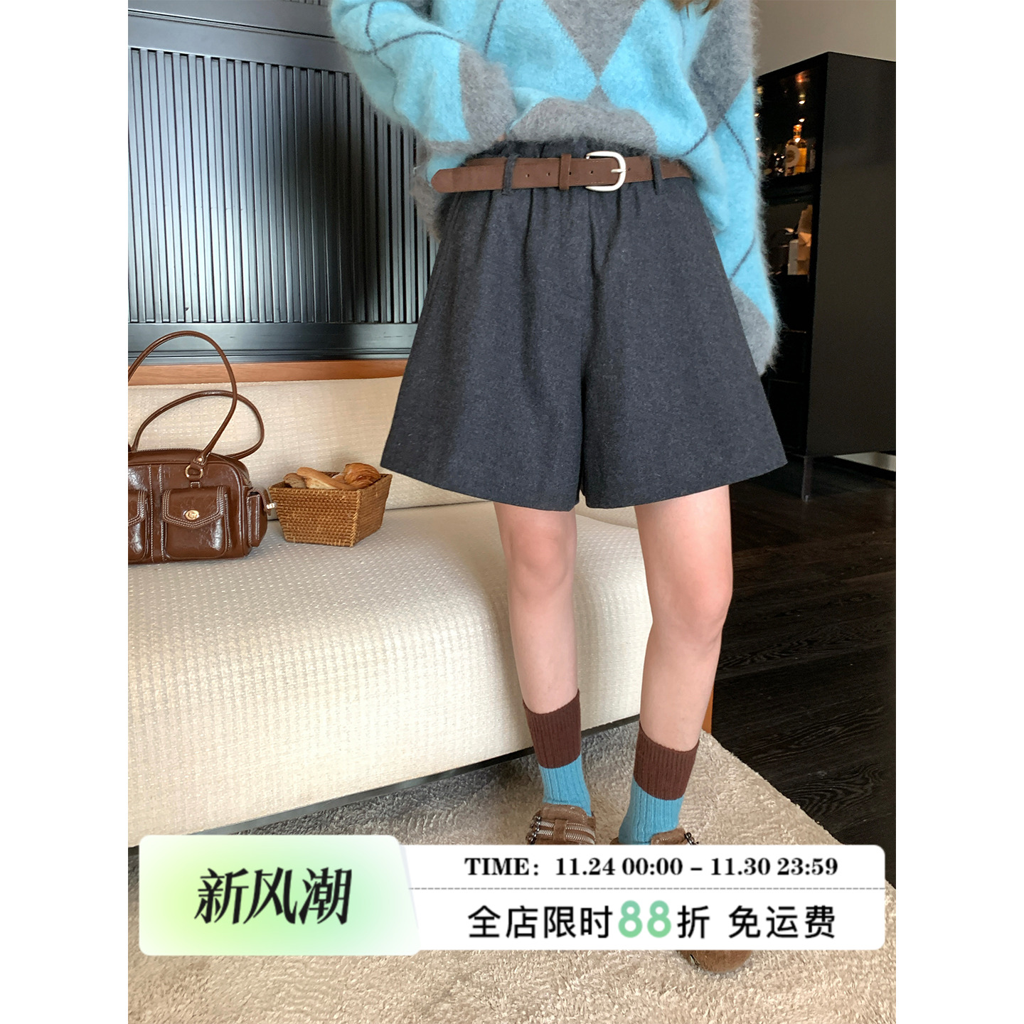 MLS 超A比例 万能穿搭松弛感裤子女2025秋冬新款遮胯显瘦休闲裤