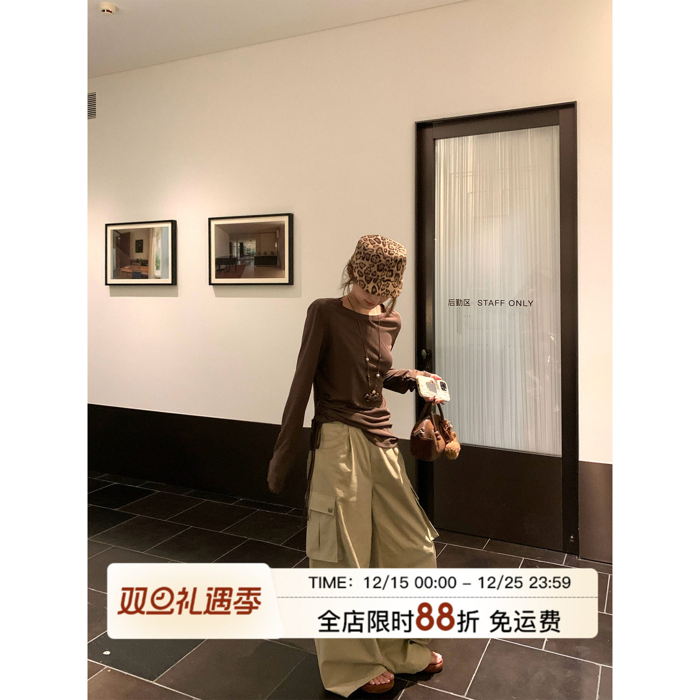 MLS 街头巡游 松弛感大口袋工装阔腿裤女夏季宽松休闲百搭长裤