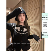 初雪小马驹 提花小马宽松针织开衫 2026春季 上衣女法式 新款 MLS