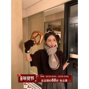 MLS 智感叠穿 层次up2025冬季新款上衣女100羊毛廓形针织毛衫短袖