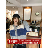 拼格方程式 慵懒高级撞色针织衫 女秋季 MLS 新款 2025韩系宽松毛衣