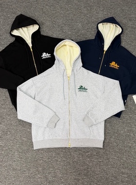 美式高街潮牌ALD华夫格连帽双层拉链开衫外套连帽卫衣男女连帽衫