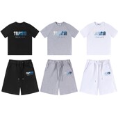 T恤 宽松休闲男女情侣短裤 高街小众简约字母毛巾刺绣短袖 夏季