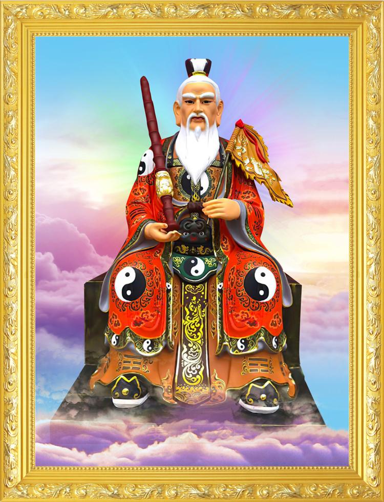 大小款 姜太公 姜子牙 神像画像挂像挂画贴画镇宅神仙画 可带木框