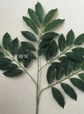 单支仿真绿植假树叶塑料过胶装饰叶子 室外户外园林装饰假树枝叶