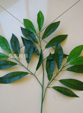 仿真桃树叶假树枝仿真植物叶工程绿化装饰绿色叶子绿植叶塑料假叶