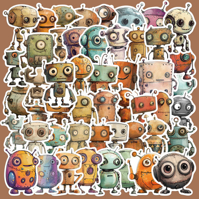 50张CuteWhimsicalRobots贴纸