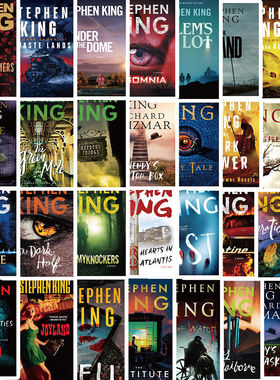 50张史蒂芬金恐怖小说爆款涂鸦封面贴纸防水桌面书本手机装饰贴画