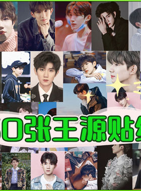 60张王源贴纸TFBOYS成员明星周边小汤圆应援手账素材水杯装饰贴画
