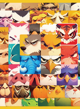 50张Cute Anthophobia Face Icons贴纸电脑手账本行李箱diy贴画