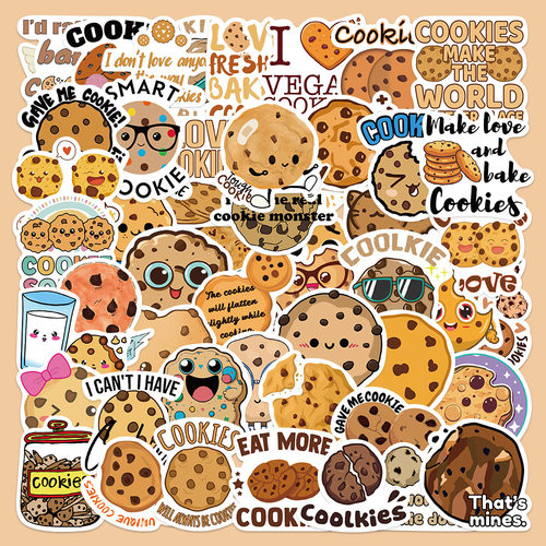 50张卡通可爱cookie贴纸装饰贴画