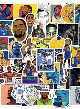 50张凯文·杜兰特涂鸦手账贴纸行李箱吉他笔记本pvc防水贴画装饰