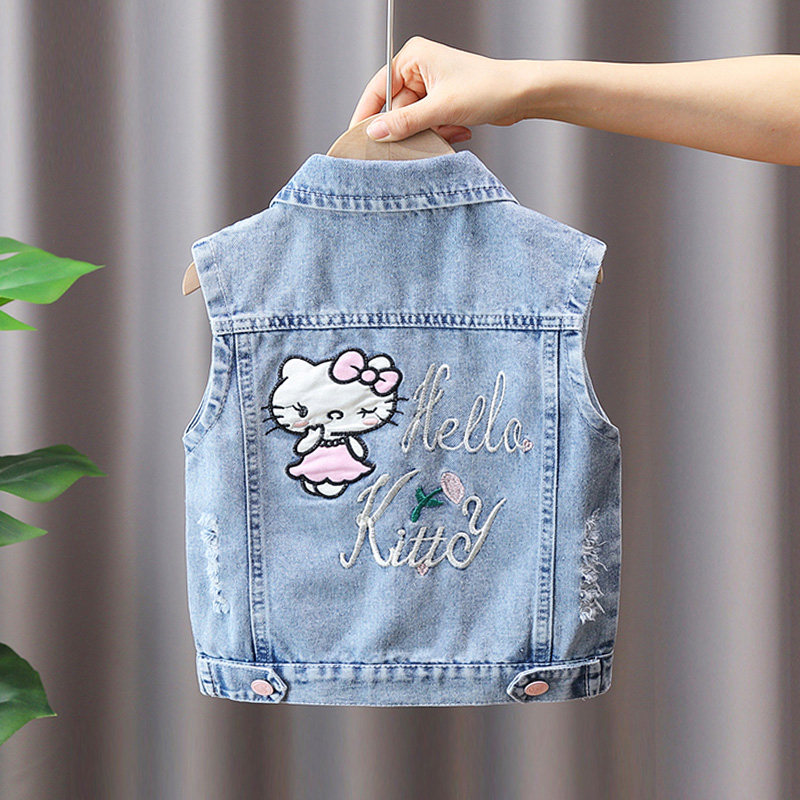 女童外套春秋季2025新款宝宝秋装牛仔马甲背心儿童坎肩外穿小童装