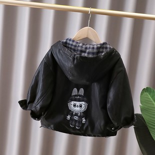 皮夹克上衣 洋气时髦宝宝秋季 女童童皮衣外套春秋2025新款 儿童秋装