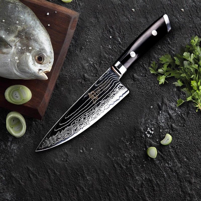 旬日本旬刀贝印sg2粉末钢日本大马士革钢厨师刀西式刀菜刀