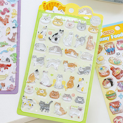 Nekoni3D浮雕水晶贴纸呆呆小猫