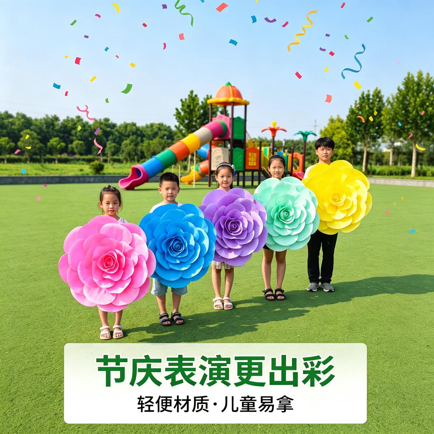 舞蹈演出牡丹玫瑰花伞