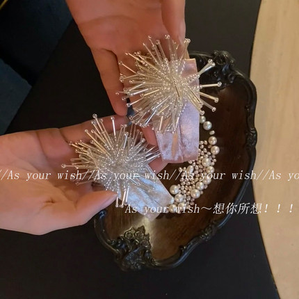 小众原创高级感烟花珍珠发夹2025新款法式复古碎发刘海侧边夹头饰