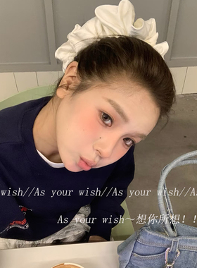 超大号纯白色初恋感少女心大肠发圈新款防真丝高级感发绳缎面头绳