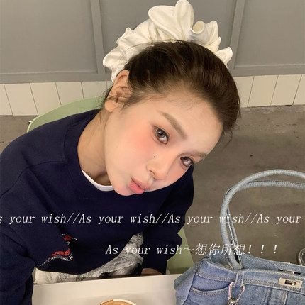 超大号纯白色初恋感少女心大肠发圈新款防真丝高级感发绳缎面头绳