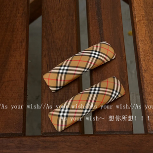 经典 轻奢高级感刘海碎发侧边bb夹时髦头饰 百搭千鸟格掰掰夹女新款